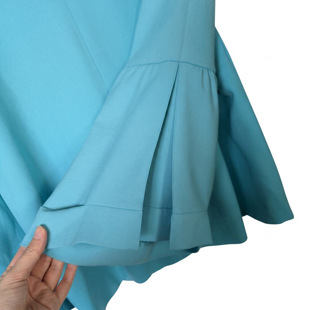 NWT Per Se Teal Double-Breasted Cropped Jacket | Funnel Neck 98% Wool - Picture 3 of 11